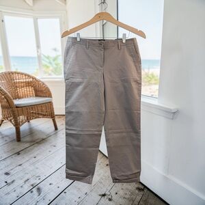 Talbot’s Women’s Relaxed Chino Pants Ankle Length Gray Cotton Blend Sz 8 NWT
